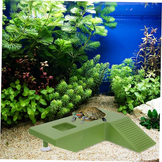 Kisangel Turtle Basking Platform Ramp Aquatic Turtle Resting Terrace for Tanks Reptile Accessory for Climbing and Sunbathing Medium Safe and Stable Design