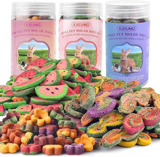 KATUMO Rabbit Chew Treats - 560g Mixed Natural Timothy Hay Pumpkin Carrot Beet Chew Toys for Rabbit Guinea Pig Hamster Bunny Chinchilla Gerbil Small Rodent Pets