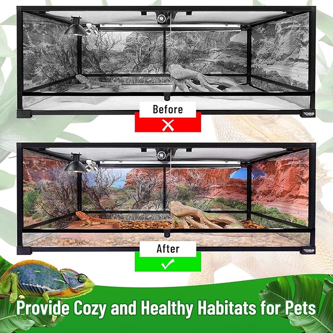 Riare 4 Pack Natural Coconut Chip Substrate for Reptiles- Compressed Coconut Husk Reptiles Bedding, Coco Husk Chip Terrarium Substrate for Snakes, Tortoises, Ball Python, Frogs, Bearded Dragon, Lizard