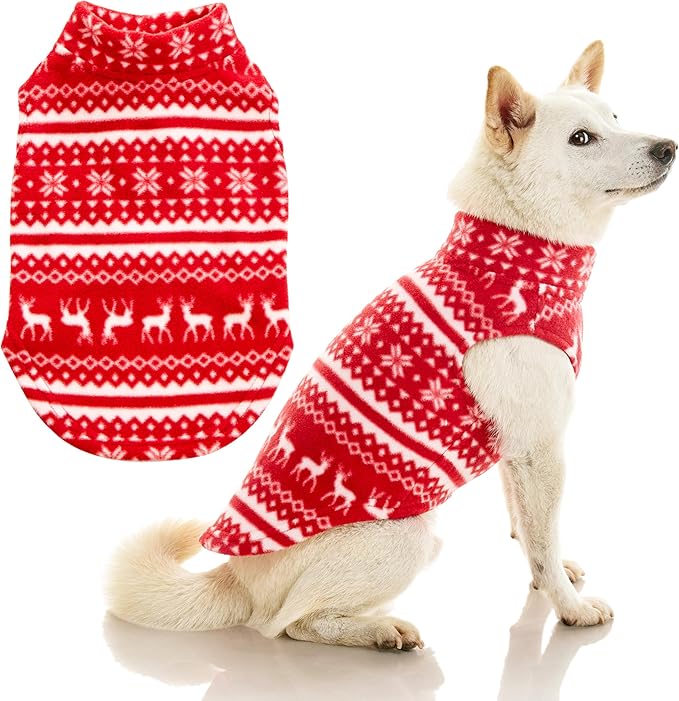 Gooby - Stretch Fleece Vest, Pullover Fleece Vest Jacket Sweater for Dogs, Reindeer Red, 6X-Large