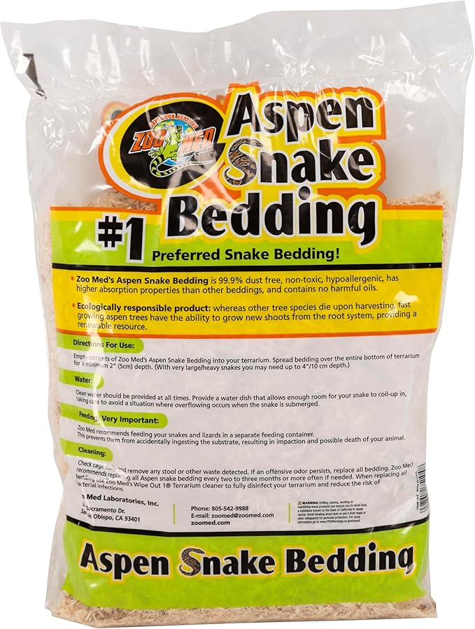 Zoo Med Laboratories Inc-Aspen Snake Bedding- Natural 4 Quart