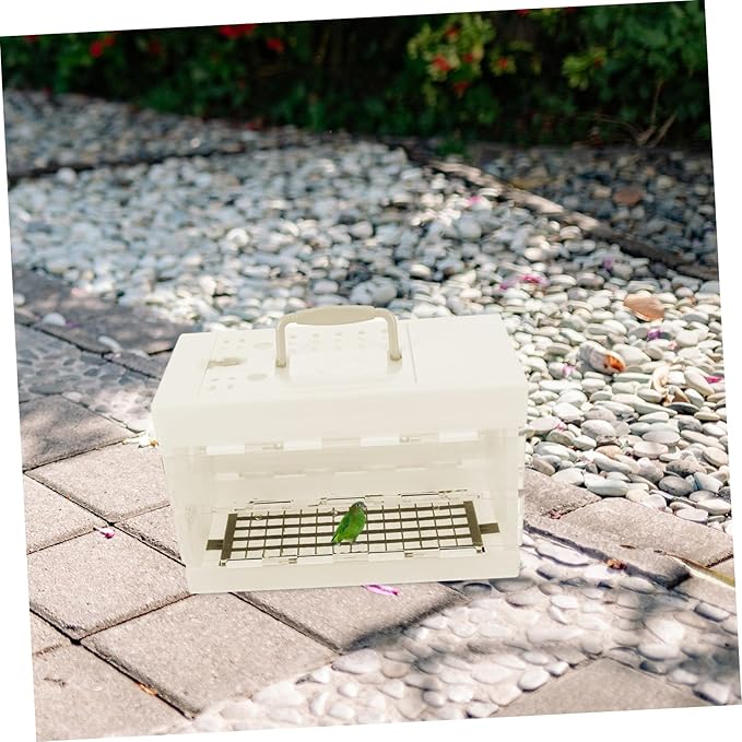 Kisangel Wear Resistant Small Bird Carrier Cage with Handle Portable Parrot and Cockatiel Travel Cage for Outdoor Use Breathable Design Ensures Air Circulation Comfortable Grip for Easy