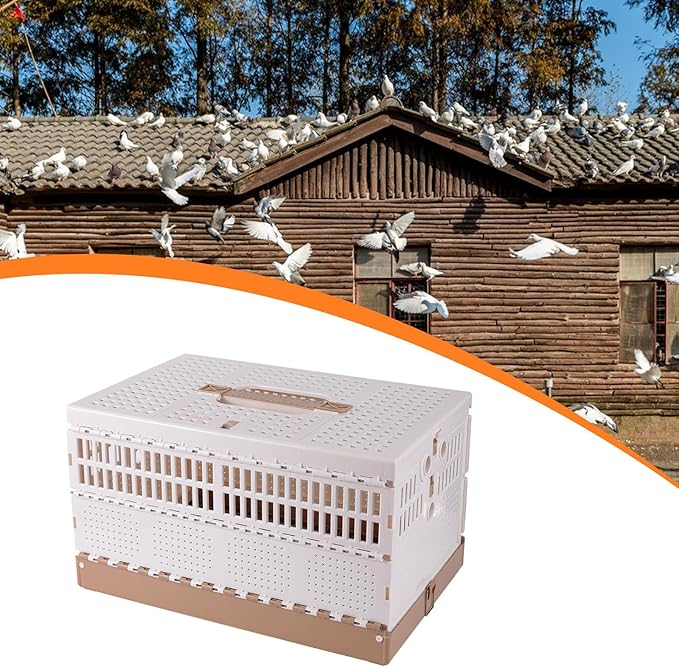 Pigeon Cage Bird Travel Carrier with Handle Foldable Nest Box for Competition Resting Training Parrots Chicks Small Animals 16.93x11.02x9.45 inch