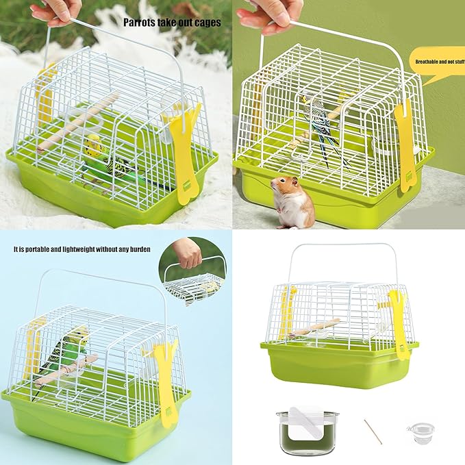 Bird Carriers with Removable Bottom Grids for Conures Finches Outdoor Adventures