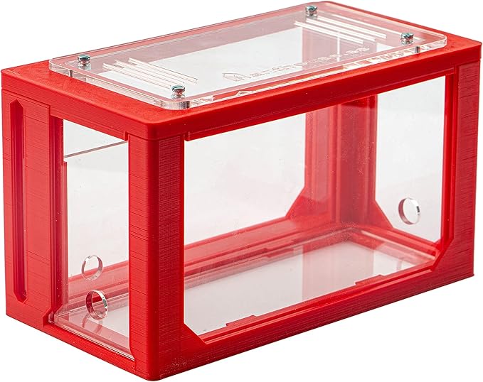 Anthouse.ES - 3D Aquarium-Style Natural Ant Farm - Sand Ant Farm - Complete Kit with Sand and Accessories - Starter Model 20x10x10 cm - Red Color