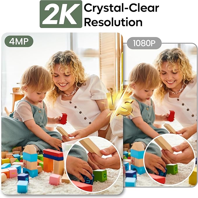 adomii 2K Indoor Cameras for Home Security - Camera with Pan/Tilt, 33ft Night Vision, 2 Way Audio, BLE Pairing - Motion Detector Indoor Wi-Fi Camera for Baby & Pet Monitor
