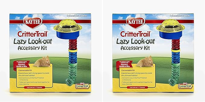 Kaytee CritterTrail Fun-nel Lazy Look-Out Accessory Kit Small Animal Habitat Tubes (Pack of 2)