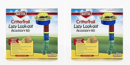 Kaytee CritterTrail Fun-nel Lazy Look-Out Accessory Kit Small Animal Habitat Tubes (Pack of 2)
