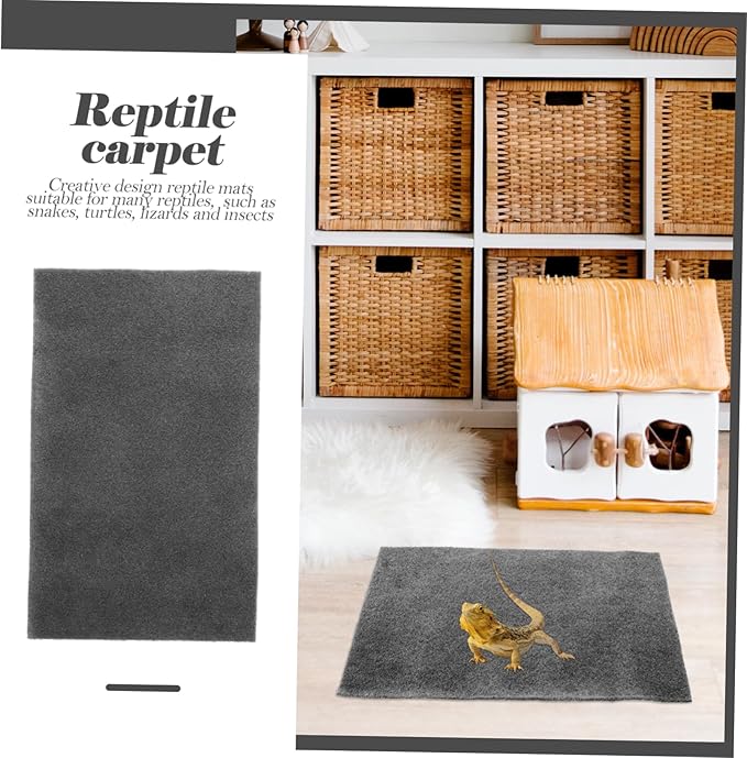 POPETPOP 2pcs Reptile Carpet Reptiles Reptile Mat Spider Sphagnum Turtle Tank Accessories Snake Reptile Terrarium Reptile Liner Leopard Rug Tortoise Supplies Enclosure Polyester