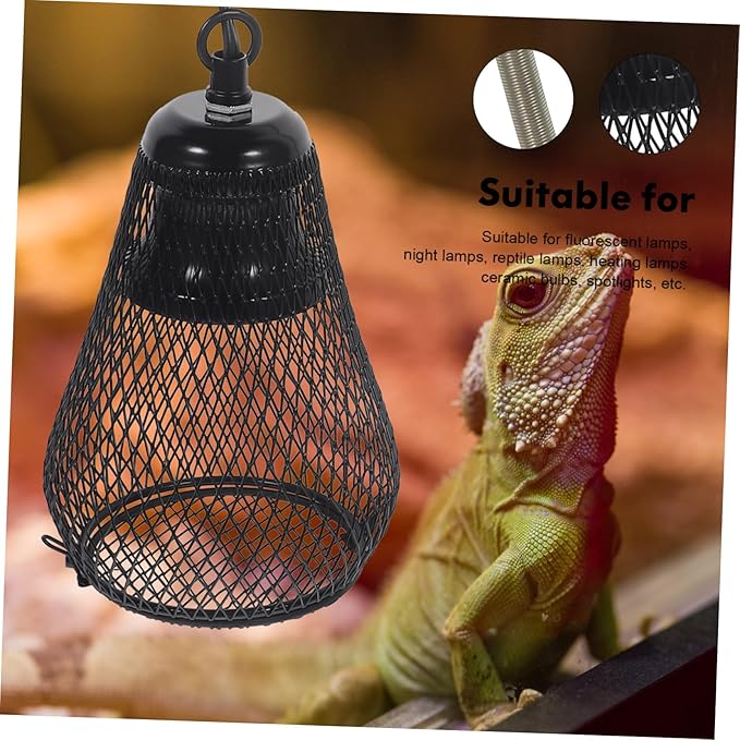 Toyvian Reptile Heating Lamp Cover Scald Iron Mesh Light Cover for Reptile Tanks Compatible with Bearded Dragons Turtles and Lizards 10-Inch Size