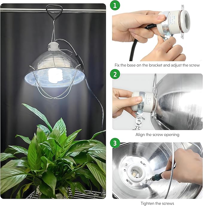 Simple Deluxe Adjustable Clamp Lamp with 10.5" Aluminum Reflector and Bulb Guard, 250W E26 Socket (Bulb Not Included), 6ft 18/2 SJT Cord,Silver