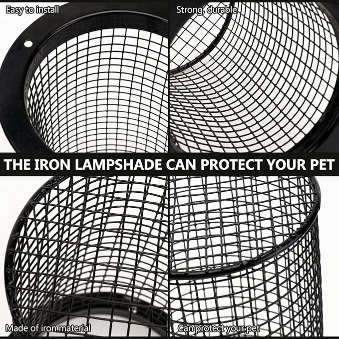 Mipcase 2pcs Night Light Cover for Reptiles Heat Lampshade Lampshade for Reptile Box Scald Cover Pet Net