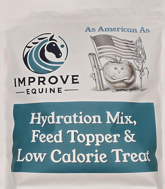 Low Calorie Hydration, Feed Topper & Treat | Safe, NO Electrolyte/Salt for Daily Intake | No Sugar Added (2LB Bag (100 Servings), As American As - Apple, Cinnamon & Oat)