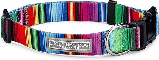 Lucky Love Dog - Adjustable Dog Collar with Easy Click Buckle for Medium Dogs, Durable, & Comfortable for Male & Female Dogs, Pet Collar for Puppies & Adult Ones - Nacho, Medium
