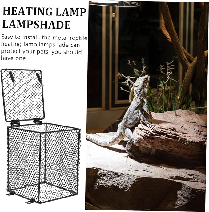 SUPVOX Bird Cage Lamp Cover Mesh Lampshade for Reptiles Easy Installation High-Temperature Protects Pets from Burns Suitable for Turtles Hamsters and Birds