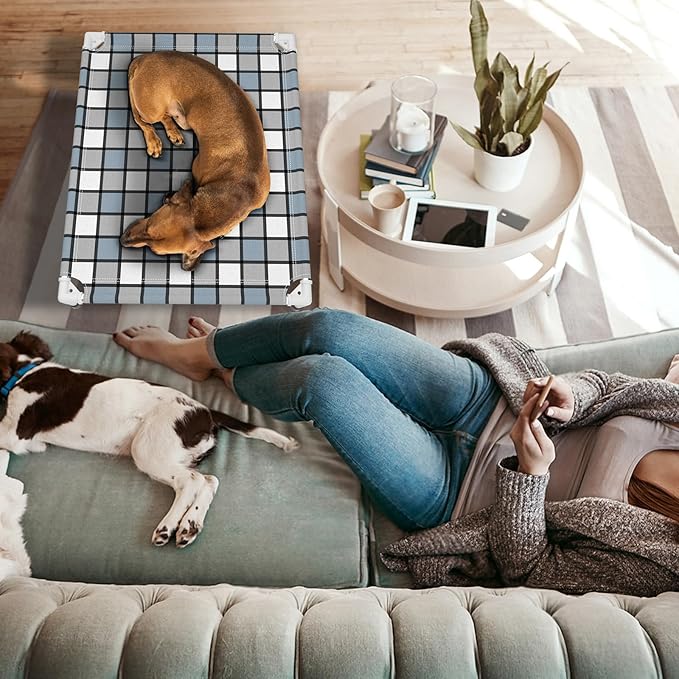 Caghash Elevated Outdoor Raised Dog Bed Outdoor Dogs Bed Lifted Pet Bed Dog Cot for Medium Pet Taste Life, Start with A Pet Bed 34'' x 26'' x 6.5''