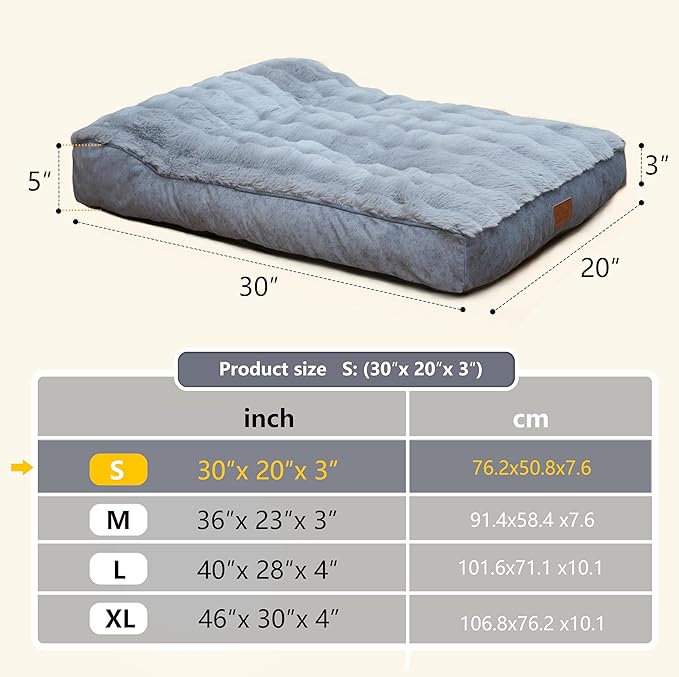 Small Dog Bed with Low-Angle Soft Pillow.Deluxe Dog Bed Fabric Comfortable and Soft.with Non-Slip Bottom, Washable pet Bed for Crate.Color: Grey.