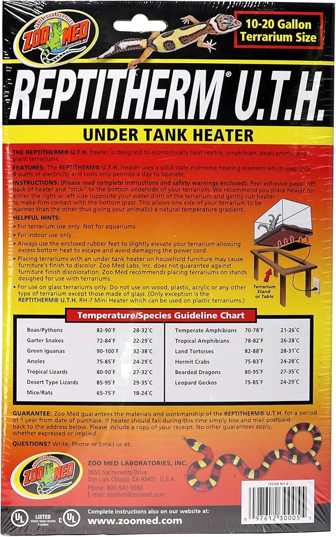 Zoo Med Reptitherm Undertank Heater 10-20 Gal 6x8