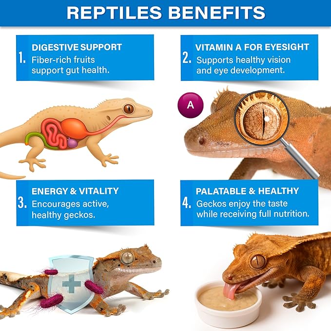 Gargeer 'Picky Geck' Caledonian Breeze - Premium Crested Gecko Food | Tropical Fruit Formula for Digestion & Eye Support | No Fillers - Only Premium Ingredients | 2oz | Made in USA. Enjoy !