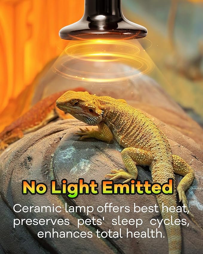 Ceramic Heat Emitter, 2 Pack 150W Reptile Heat Lamp, Heat Lamp Bulbs for Reptiles, Amphibian, Chicken, Dog, Cat, Snake, Chicken