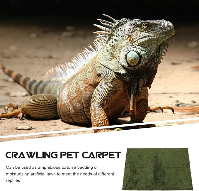 MERRYHAPY Reptile Carpet Mat for Bearded Dragon Tortoise Lizard Terrarium Bedding Moisture-Resistant Non-Adhesive Substrate Cushion Easy-Clean Reptile Terrarium Accessory