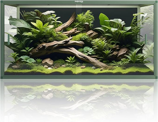 Phailozoo 120 Gallon Bearded Dragon Tank, Stackable Reptile Enclosure with Front Sliding Tempered Glass Doors, Easy Assembly Aluminum Frame Reptile Tank for Snake & Lizard