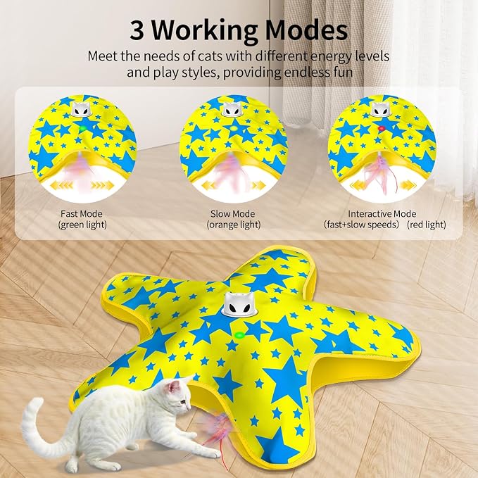 Interactive Cat Toys for Indoor Cats with Moving Concealed Feathers - Image 3