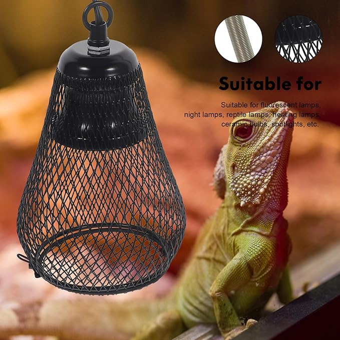 UKCOCO Pet Lamp Cover for Terrarium Decor Reptile Accessory Scale Mesh Cover Hook
