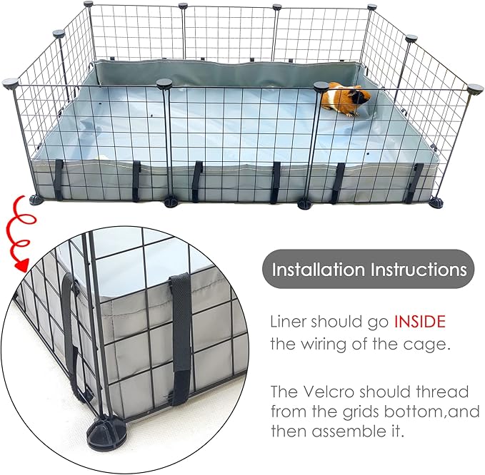 Guinea Pig Cage Bottom for C & C Grids Habitat, Waterproof and Washable Liner Base for Rabbits,Chinchillas,Ferrets and Other Small Animals Pet (Bottom Only 27" x 42")