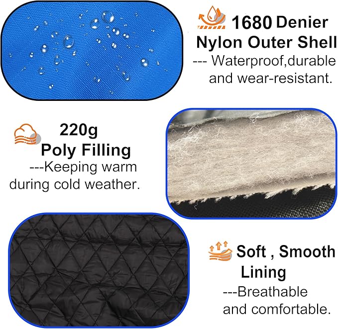 Mini Horse/Pony/Foal/Miniature Turnout Blanket, Medium Weight Winter Blanket for Horses, Donkey Blanket, 1680 Denier Waterproof &Breathable/220g Filling (Blue, 55in)