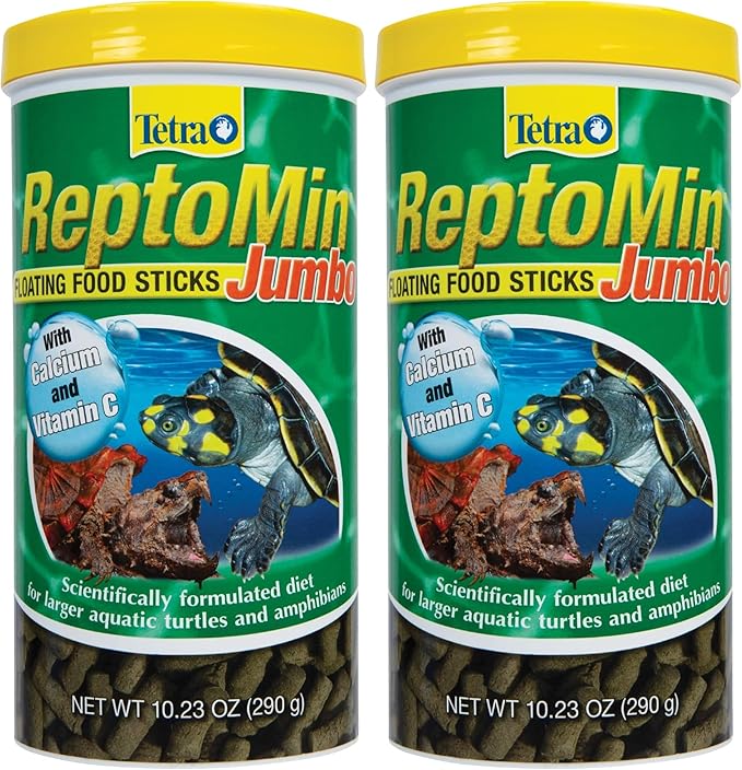 Tetra ReptoMin Jumbo Floating Food Sticks 10.23 Ounces,for Small Aquatic Turtles and Amphibians,(Pack of 2)