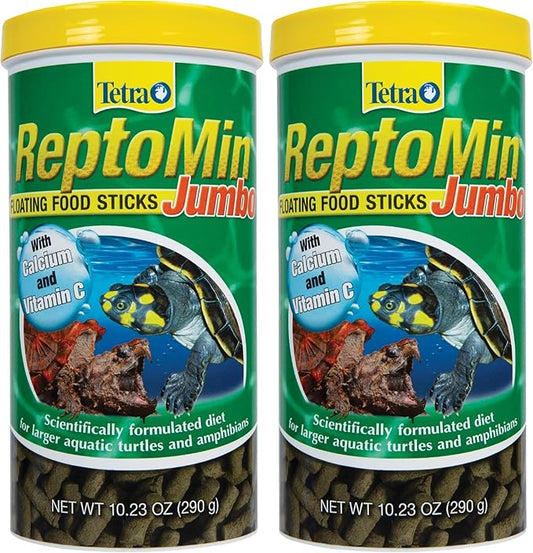 Tetra ReptoMin Jumbo Floating Food Sticks 10.23 Ounces,for Small Aquatic Turtles and Amphibians,(Pack of 2)