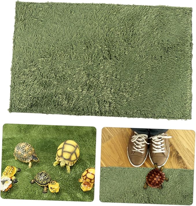 BESPORTBLE Reptile Carpet Mat for Terrarium Washable Lawn-Shaped Reusable Liner for Tortoises Bearded Dragons and Amphibians Easy to Cut and Install Moisture Protection