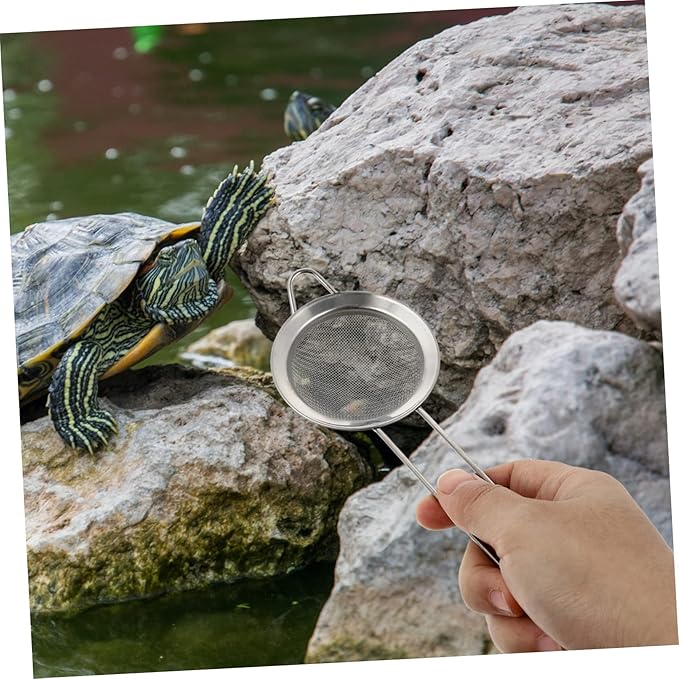 Mipcase 4pcs Stainless Steel Reptile Sand Shovel Litter Cleaner for Tortoises and Lizards Fine Mesh Sifting Tool for Efficient Excrement Removal