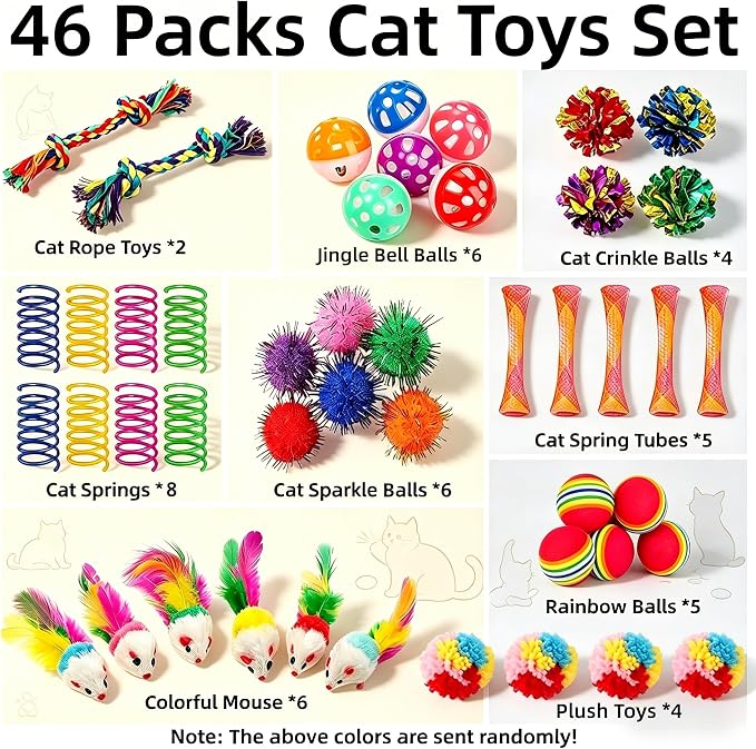 46 PCS Cat Toys for Indoor Cats, Kitten Toys with Mint Catnip for Kittens - Image 2