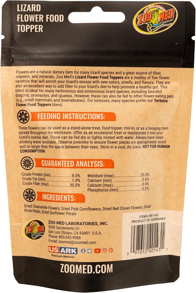 Zoo Med Lizard Flower Food Topper 0.21 oz - Pack of 22