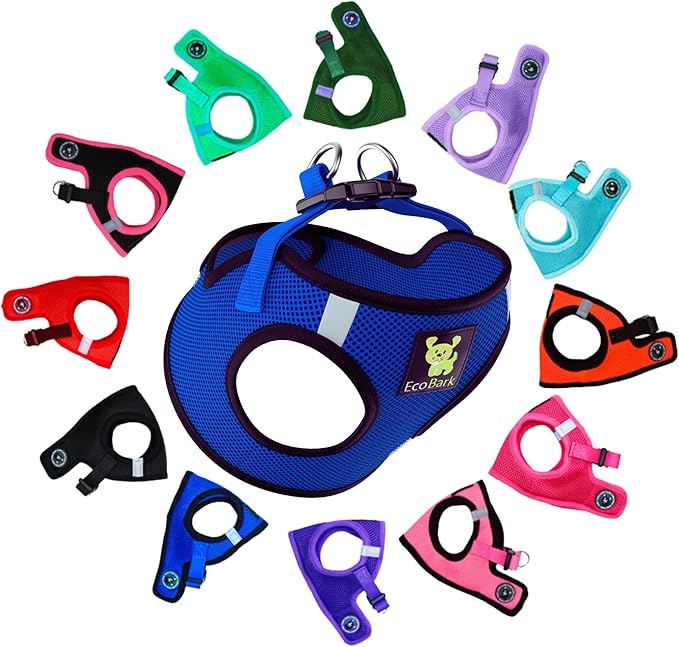 EcoBark Step in Dog Harness - Reflective Soft Luxurious Mesh Dog Harnesses for Small and Medium Breed Dogs - Eco-Friendly Comfort Secure Halter No Pull Adjustable Pet Vest (Royal Blue, XL)