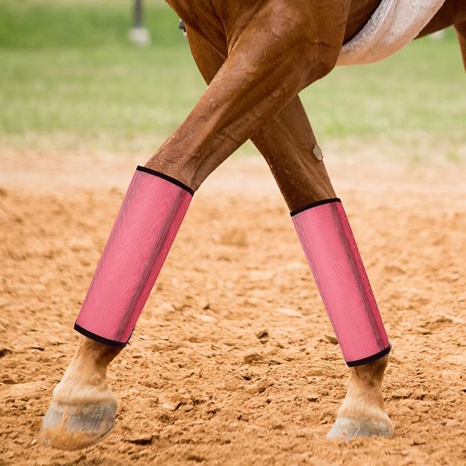 Jexine Set of 8 Mesh Fly Boots for Horse Loose Fitting Non Slip Breathable Horse Fly Leggings Protective Reduces Stress Leg Fatigue Wraps for Preventing Flies Mosquitoes Bite