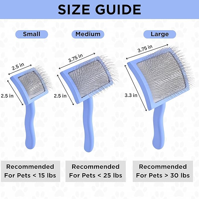 Slicker Brush for Dogs, Dog Grooming Supplies - Best Doodle & Poodle Brush for Haired Dogs - Goldendoodle Pin Detangler for Dematting (Medium Curved)