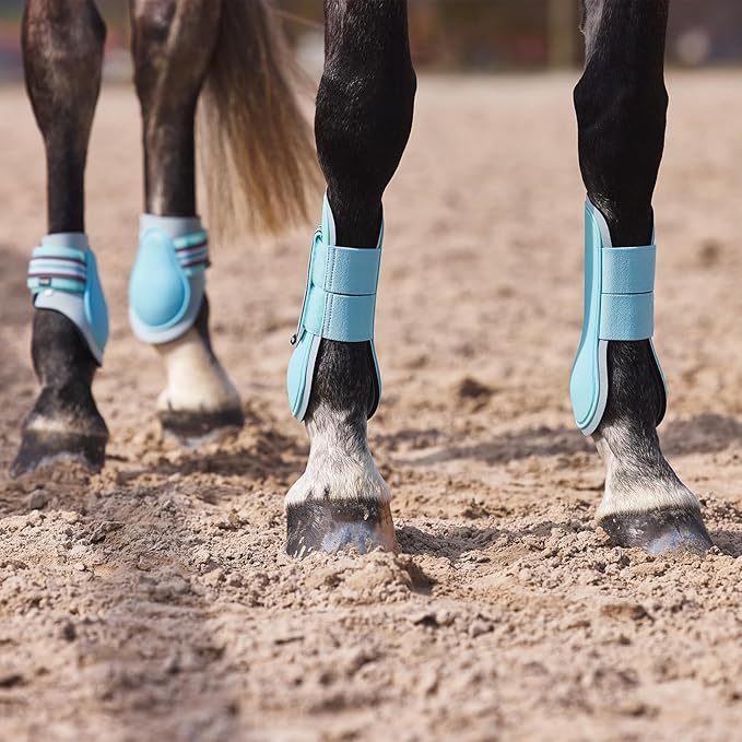 HORZE Adepto Fetlock Boots - Canal Blue - Pony