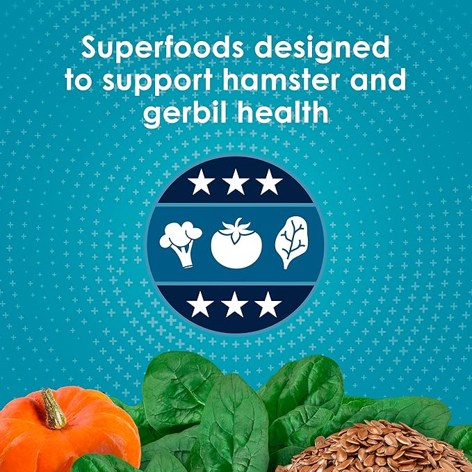 Kaytee Forti-Diet Pro Health Nourish+Protect Hamster and Gerbil Food, Comprehensive Nutrition Backed by Science, Digestive Health, Immune Support, 8 Pounds