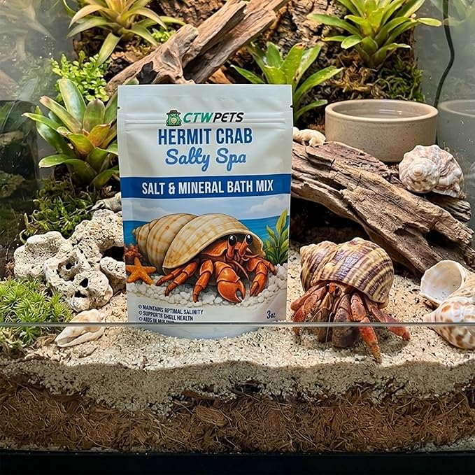 CTWPets Salty Spa Hermit Crab Salt Water Soaking Mix | Calcium and Trace Minerals
