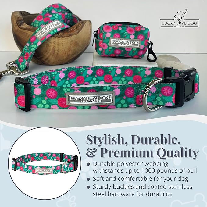 Lucky Love Dog - Adjustable Dog Collar with Easy Click Buckle for Small Dogs, Durable, & Comfortable for Male & Female Dogs, Pet Collar for Puppies & Adult Ones - Penny, Small