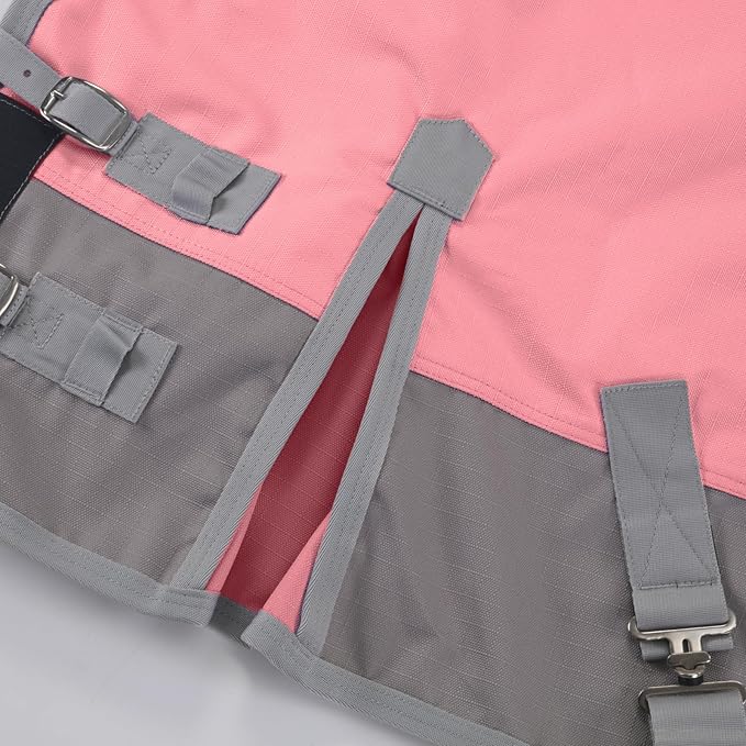 Mini Horse/Pony/Foal/Miniature Size 36"-51" Lightweight Waterproof & Breathable 1200 Denier Turnout Blanket with No Filling Pink 42"