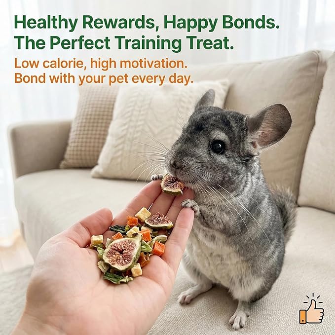 RAINFLOW High Calcium Dried Fruit & Vegetable - Birds & Small Pet Food Mix for Sugar Glider, Bird, Hamster, Parrot Treats Blend, Calcium Supplement for Bearded Dragon, Guinea Pig, Rabbit & More
