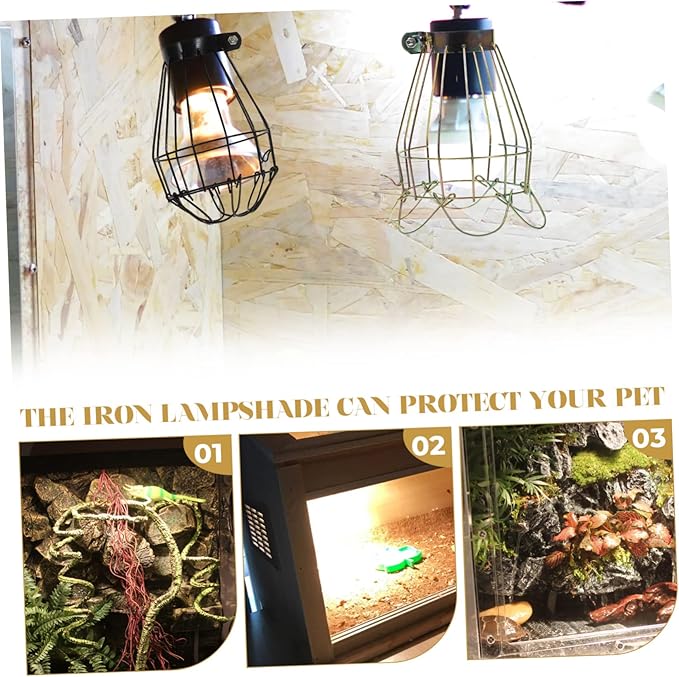 Housoutil Reptile Heat Lamp Mesh Cover Scalding for Pet Tanks Insulation Shade for Climbing Accessory for Reptile Care