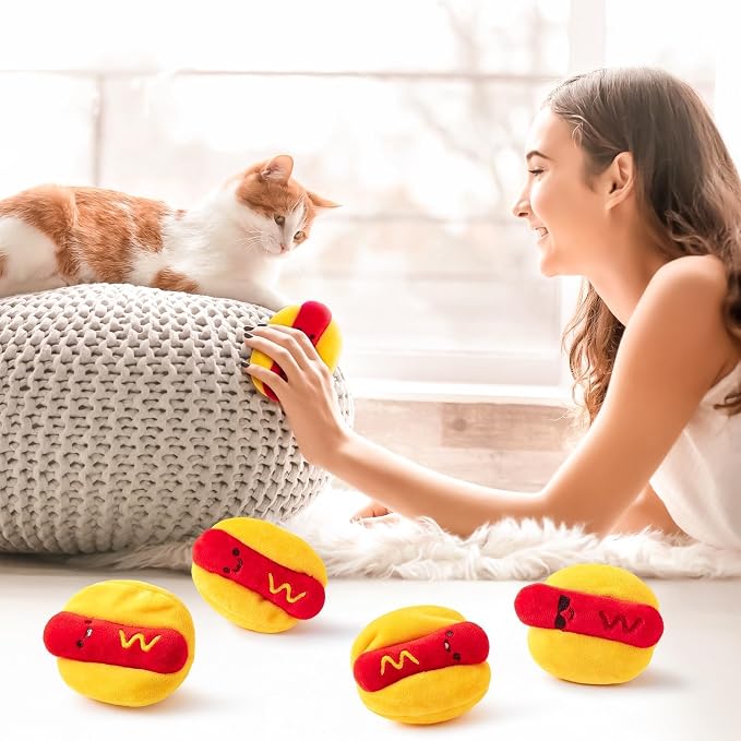 L1rabe Hot Dog Catnip Toys for Cats- Kitten Birthday Gifts for Cat Lovers - Image 4