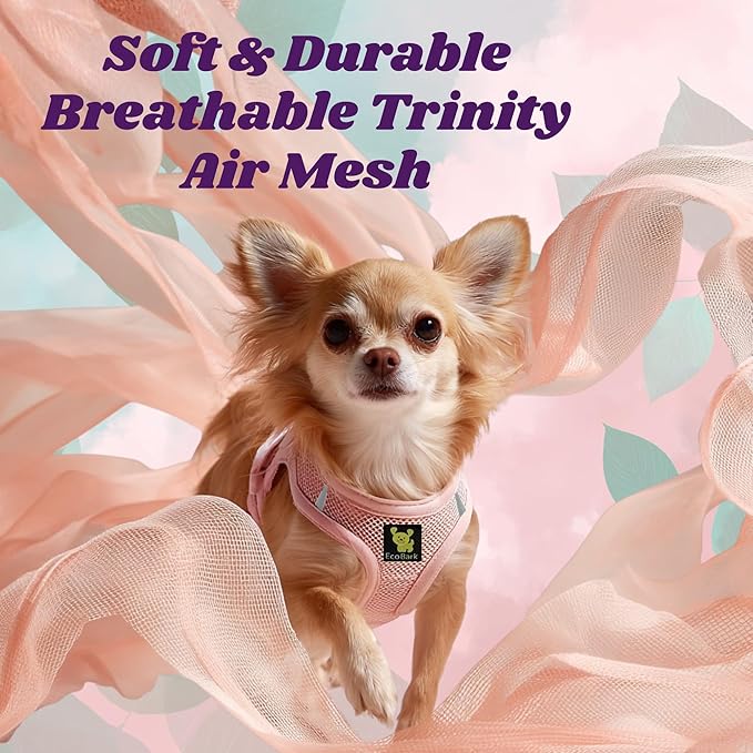 EcoBark Step in Dog Harness Reflective Soft Ultra Padded Mesh Dog Harnesses for XXS, XS, Small, and Medium Dogs Eco-Friendly Comfort Secure Halter No Pull Adjustable Pet Vest