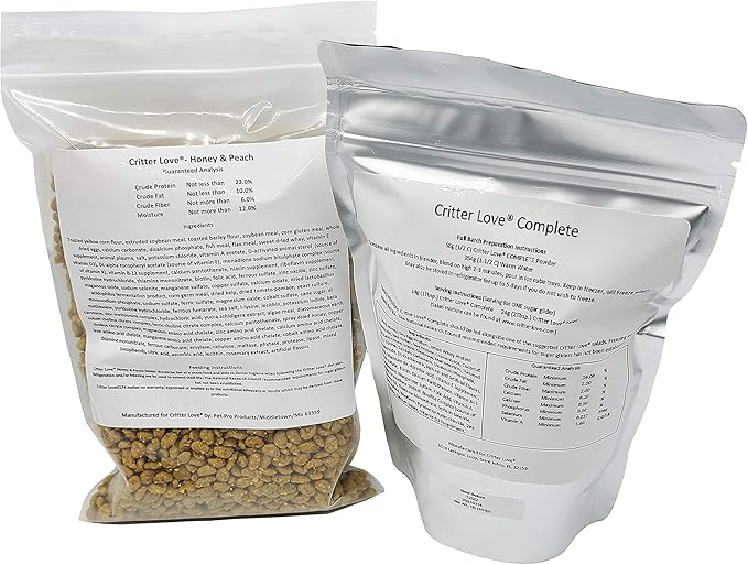 Complete & Honey & Peach Kibble Sugar Glider Food - Combo Pack