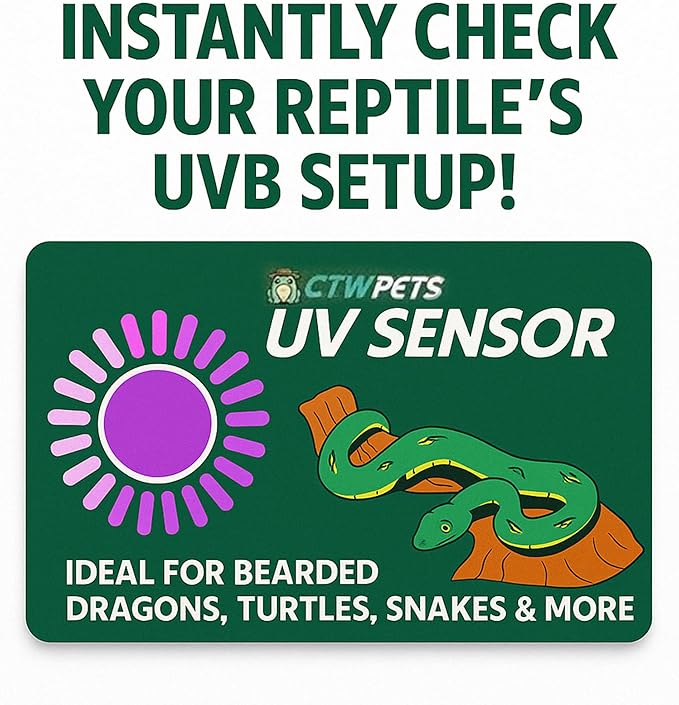 CTWPets UVB Tester Reptile Lamp UV Sensor Reptile UVA UVB Fluorescent Lamp Tester Card (2 Pack)